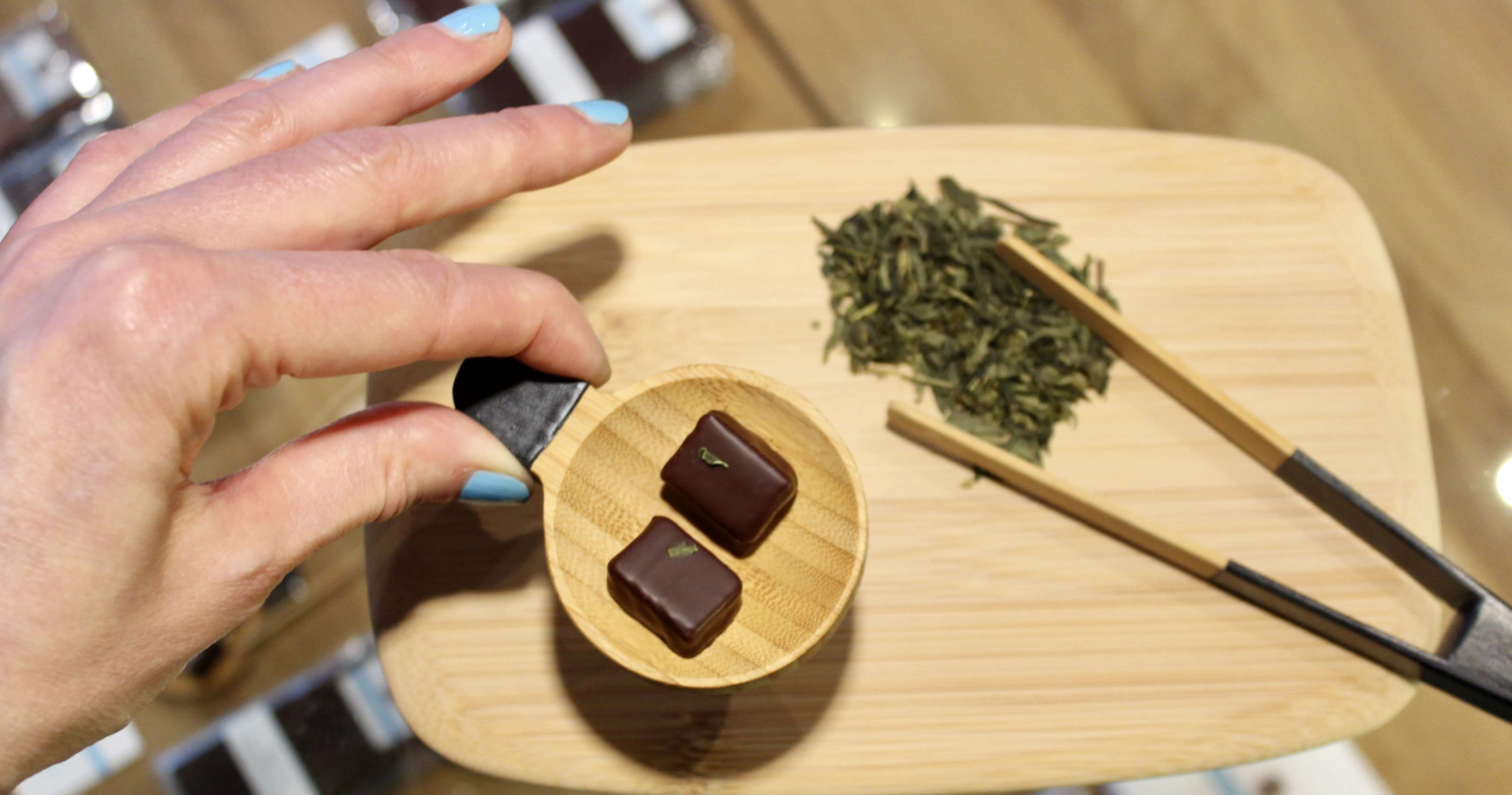 hilde devolder chocolatier vegan chocolate with sakura tea